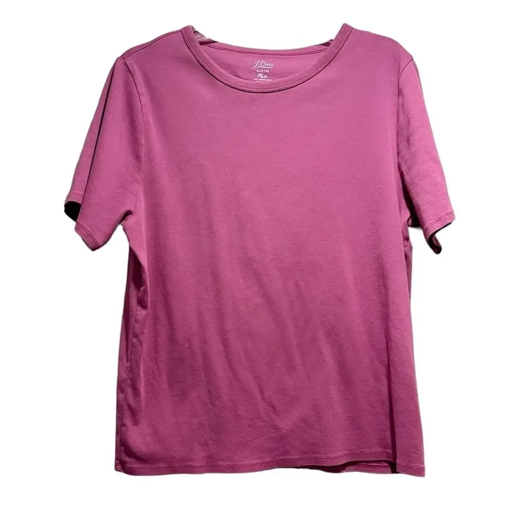 J Crew Slub Cotton Tee Pink Short Sleeve Shirt G1438 Top Plus Size Fit 2X